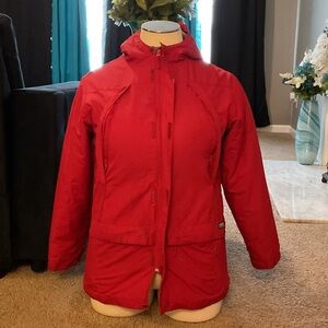 Lands' End Women's Bright Red Hooded Puffer Jacket